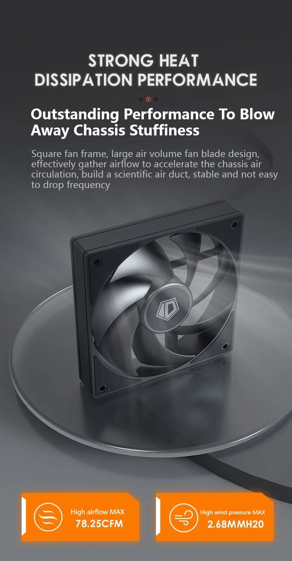 ID Cooling AF-125-K 12cm PC Case Fan 12V/4Pin PWM Hydraulic Bearing Silent Fan for Chassis CPU Radiator Water Cooling Ventilador