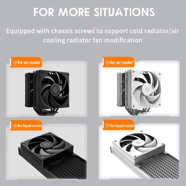 ID Cooling AF-125-K 12cm PC Case Fan 12V/4Pin PWM Hydraulic Bearing Silent Fan for Chassis CPU Radiator Water Cooling Ventilador - Image 5