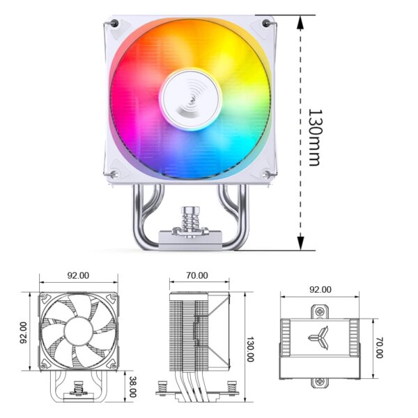 JONSBO CR1400 EVO CPU Cooler 4 Heat Pipe ARGB PWM Processador Tower Air Cooling Fan Radiator for LGA1700 115X AM4 AM5  Heatsink - Image 3