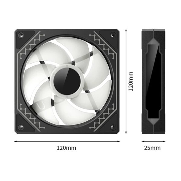 TEUCER Prism12025 800~2000RPM PC Case Fans 12cm Cyclic Mirror  ARGB Light Effect 5V 3Pin Cooling Fan - Image 5