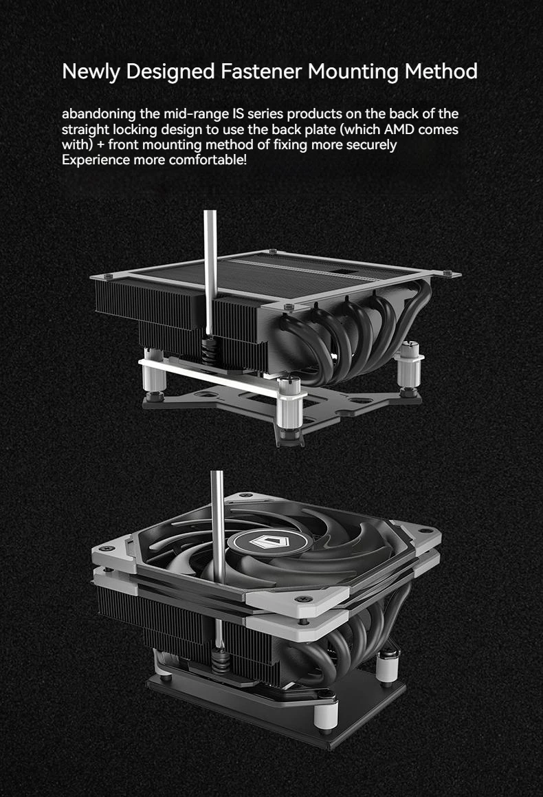 ID-COOLING IS-55 5Heatpipe CPU Cooler Down Pressure Air Cooling Radiator for LGA1200/1700/115X AM4 AM5 Mini ITX Compact Platform