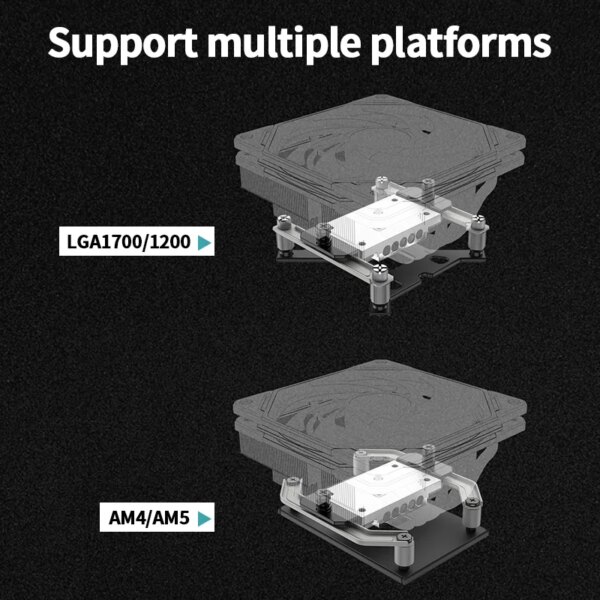 ID-COOLING IS-55 5Heatpipe CPU Cooler Down Pressure Air Cooling Radiator for LGA1200/1700/115X AM4 AM5 Mini ITX Compact Platform - Image 3