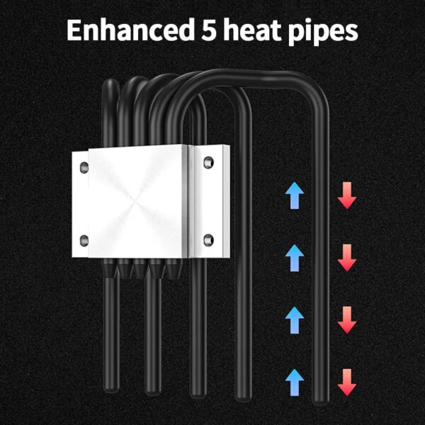 ID-COOLING IS-55 5Heatpipe CPU Cooler Down Pressure Air Cooling Radiator for LGA1200/1700/115X AM4 AM5 Mini ITX Compact Platform - Image 4