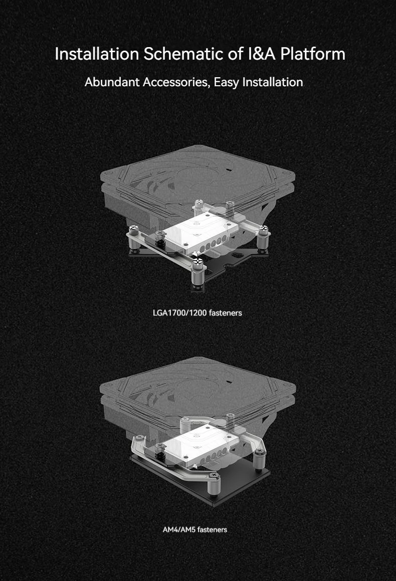 ID-COOLING IS-55 5Heatpipe CPU Cooler Down Pressure Air Cooling Radiator for LGA1200/1700/115X AM4 AM5 Mini ITX Compact Platform