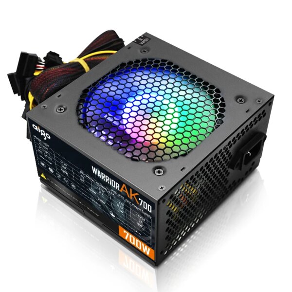 Aigo AK 700W PC PSU Power Supply unit Black Gaming Quiet 120mm rgb Fan 24pin 12V ATX Desktop computer Power Supply for BTC - Image 3