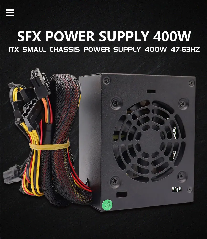 SFX PC Power Supply 400W PSU 400W PC Desktop Gaming Power Supply SFX400 Small PSU 110V 220V