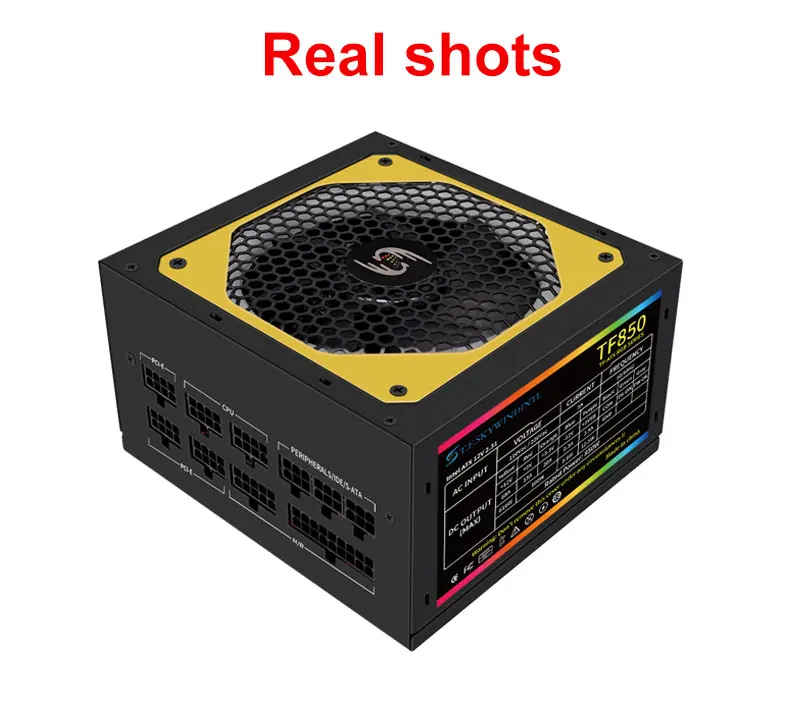 Full Modular Power Supply PSU PFC Silent Fan ATX 20+4pin 12V PC Computer SATA Gaming Power Supply For Intel AMD Computer Random