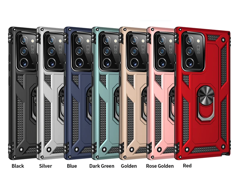 Shockproof Armor Bumper Case For Samsung Galaxy A55 A54 A14 A15 A25 A34 A23 Note 20 S24 Ultra S23 S22 S21 Metal Ring Back Cover