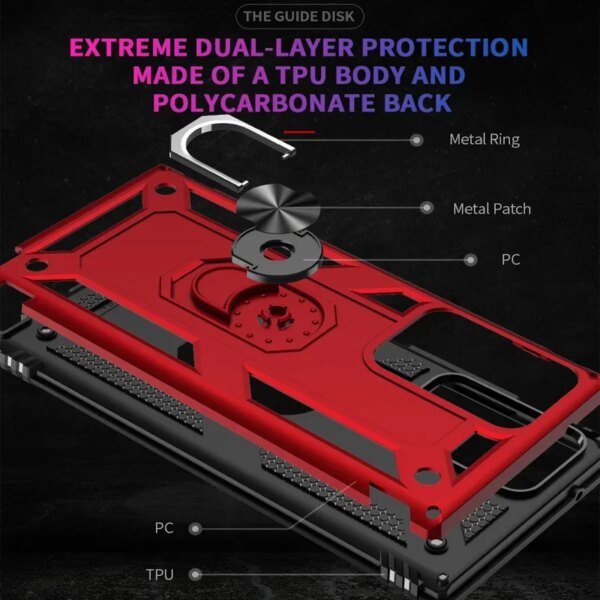 Shockproof Armor Bumper Case For Samsung Galaxy A55 A54 A14 A15 A25 A34 A23 Note 20 S24 Ultra S23 S22 S21 Metal Ring Back Cover - Image 3