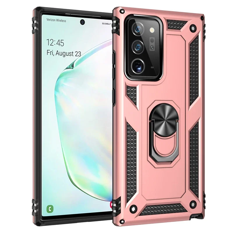 Shockproof Armor Bumper Case For Samsung Galaxy A55 A54 A14 A15 A25 A34 A23 Note 20 S24 Ultra S23 S22 S21 Metal Ring Back Cover