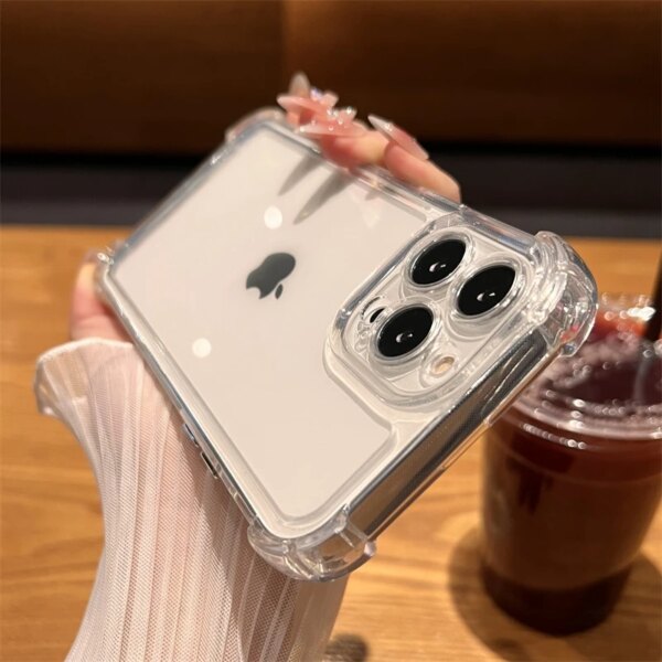 Luxury Shockproof Transparent Phone Case For iPhone 15 14 13 12 11 Pro Max X Xs XR Max 7 8 Plus Clear Bumper Cases Cover - Image 6