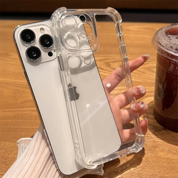 Luxury Shockproof Transparent Phone Case For iPhone 15 14 13 12 11 Pro Max X Xs XR Max 7 8 Plus Clear Bumper Cases Cover - Image 4