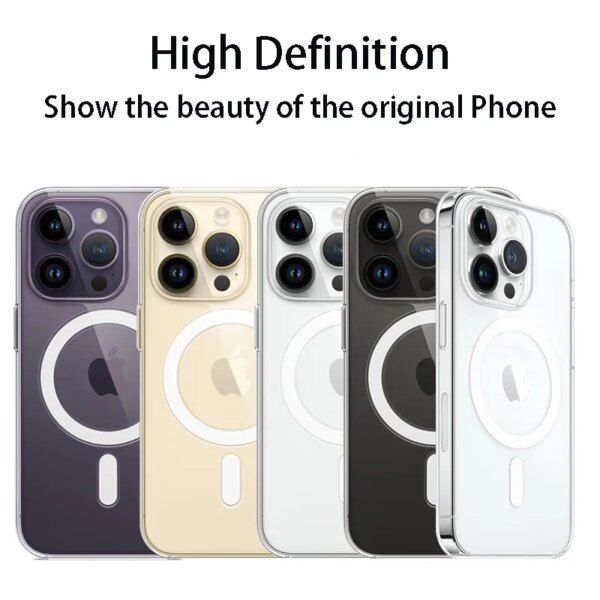 Clear Phone Case For iPhone 15 13 12 11 14 Pro Max For Magsafe Magnetic Wireless Charging Case XR XS Max Cover Protective Shell - Image 4