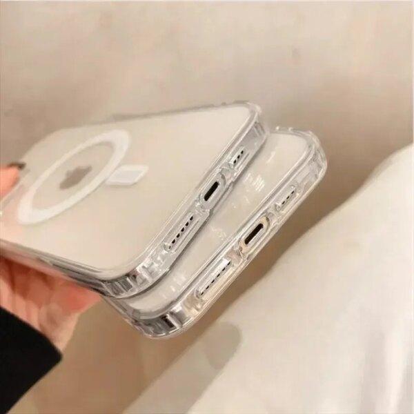 Original Clear For Magsafe Magnetic Wireless Charging Animation Phone Case For iPhone 15 14 13 12 11 Pro Max Cover Case With Box - Image 5