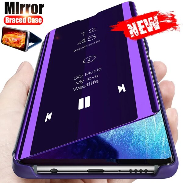 Smart Mirror Flip Case For Samsung Galaxy A53 A13 A52 A73 A33 A51 A12 A21s A50 A70 A32 A22 A71 A72 A42 A81 M21 A31 M12 A41 Cover