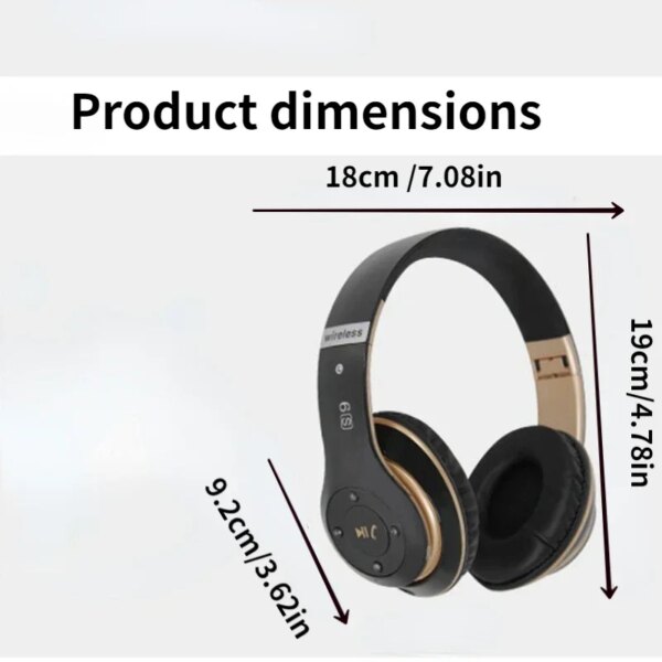 Wireless Headphones HiFi Stereo Over Ear Bluetooth Headset With Mic Supports TF Card Noise Cancel Earphone For Cellphone PC - Image 6