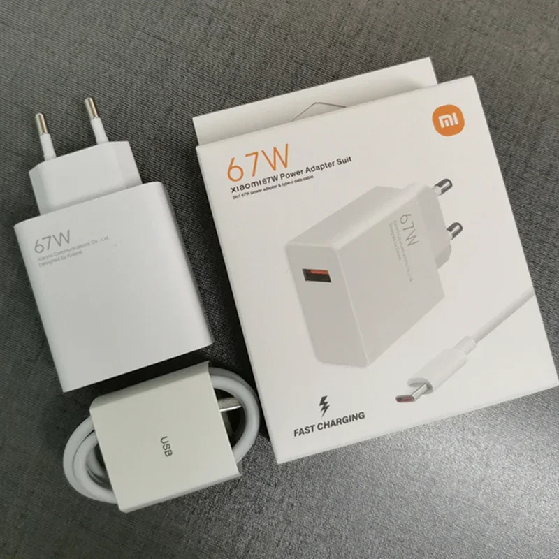 Original Xiaomi 67W Charger Fast Charging Quick Power Adapter EU US Type C Cable Mi 13T 13 12 Lite Redmi Note 13 12 11 Pro Turbo