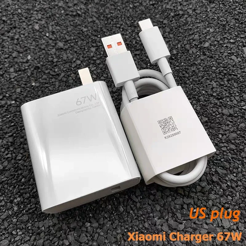 Original Xiaomi 67W Charger Fast Charging Quick Power Adapter EU US Type C Cable Mi 13T 13 12 Lite Redmi Note 13 12 11 Pro Turbo