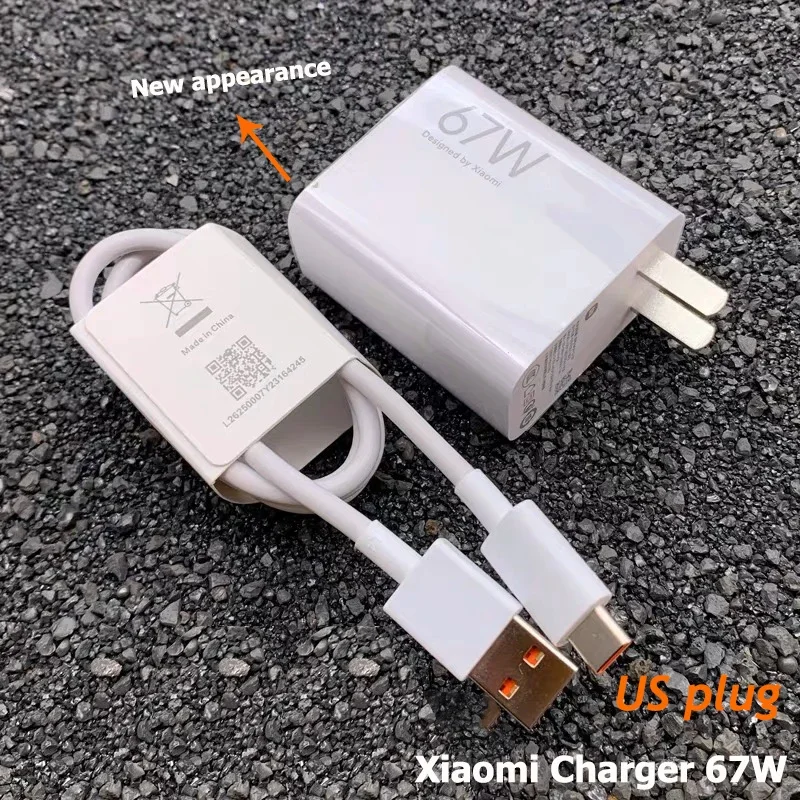 Original Xiaomi 67W Charger Fast Charging Quick Power Adapter EU US Type C Cable Mi 13T 13 12 Lite Redmi Note 13 12 11 Pro Turbo