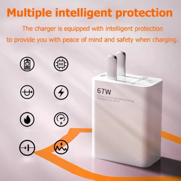 Original Xiaomi 67W Charger Fast Charging Quick Power Adapter EU US Type C Cable Mi 13T 13 12 Lite Redmi Note 13 12 11 Pro Turbo - Image 4