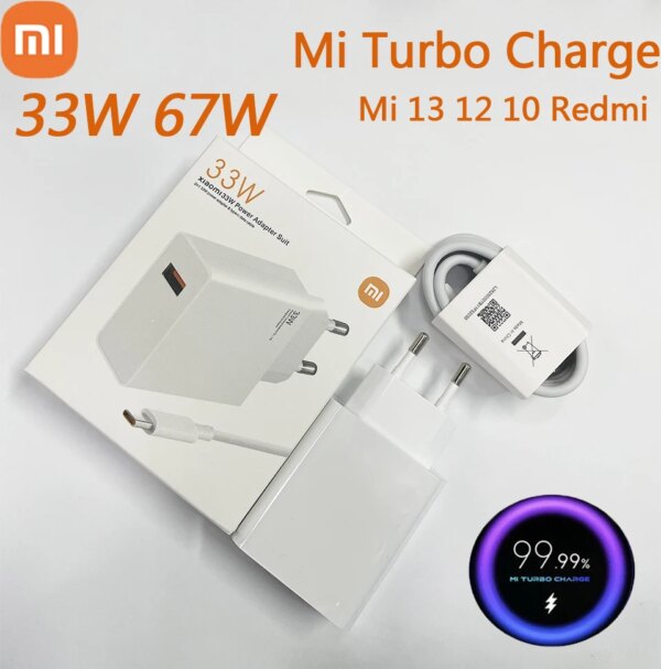 Original 33w Xiaomi Fast Charger Mi Turbo Charge Eu Phone Cargador Redmi Note 13 11 10 K30 Poco M2 Pro Mi 10s Blackshark 2 Cable