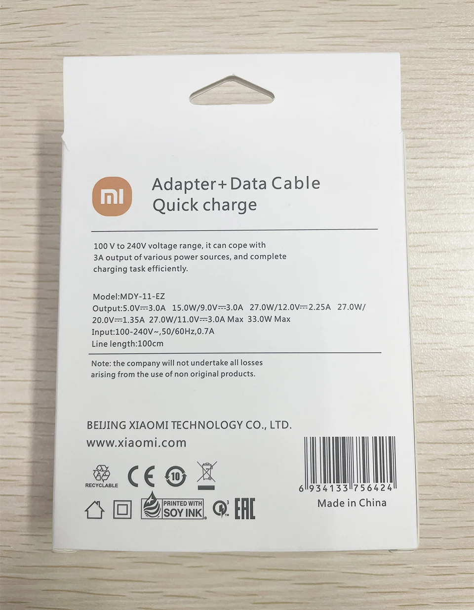 Original 33w Xiaomi Fast Charger Mi Turbo Charge Eu Phone Cargador Redmi Note 13 11 10 K30 Poco M2 Pro Mi 10s Blackshark 2 Cable