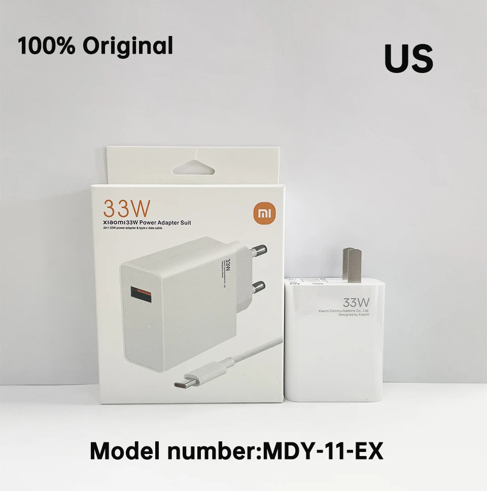 Original 33w Xiaomi Fast Charger Mi Turbo Charge Eu Phone Cargador Redmi Note 13 11 10 K30 Poco M2 Pro Mi 10s Blackshark 2 Cable