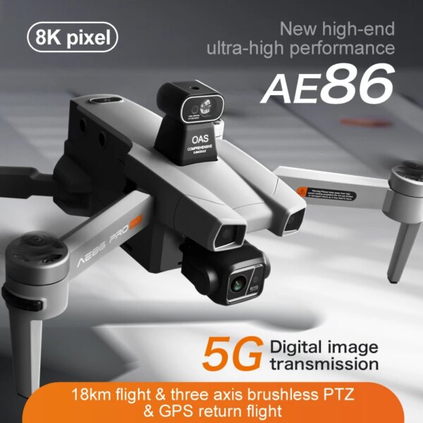 New AE86 PRO MAX 8K Professional HD Aerial Dual-Camera 5G Drone GPS 360° Obstacle Avoidance Drone Quadcopter UAV Drone Adults - Image 2