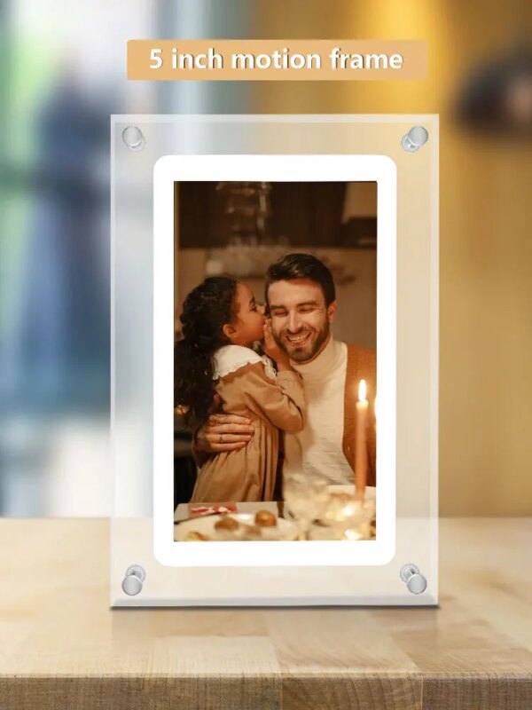 Cut Gift Acrylic Digitial Photo Frame video frame 5 inch IPS Screen 1000amh Battery 2G Memory support video picture play - Image 3