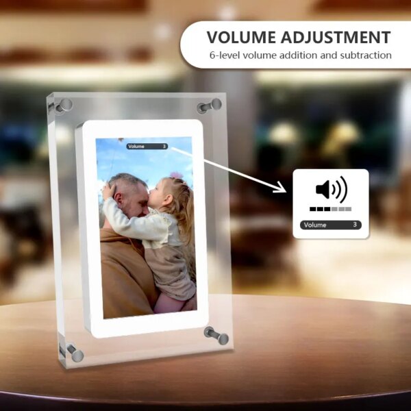 Cut Gift Acrylic Digitial Photo Frame video frame 5 inch IPS Screen 1000amh Battery 2G Memory support video picture play - Image 4