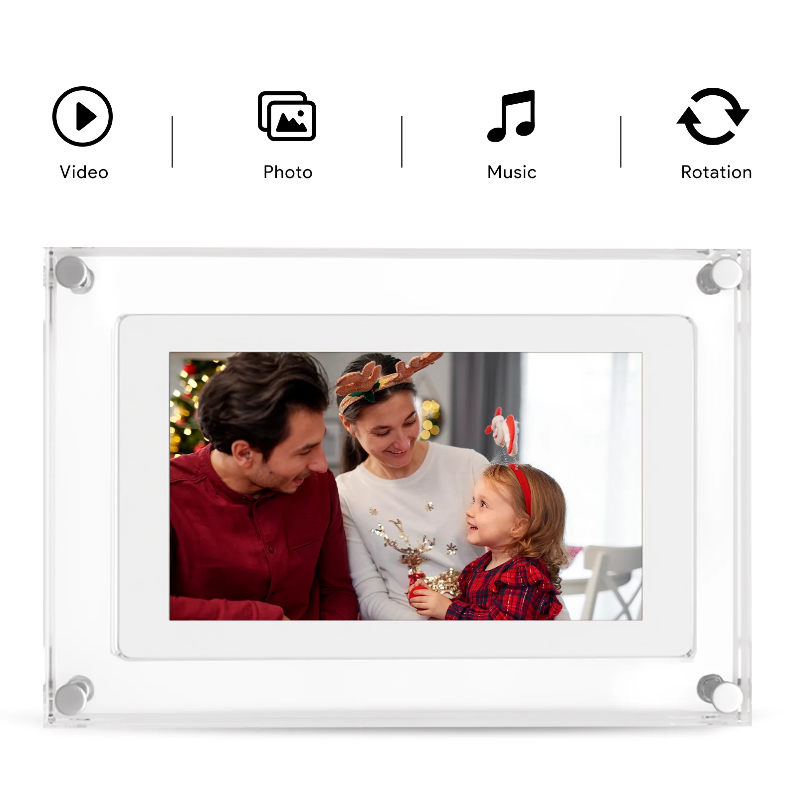 Cut Gift Acrylic Digitial Photo Frame video frame 5 inch IPS Screen 1000amh Battery 2G Memory support video picture play