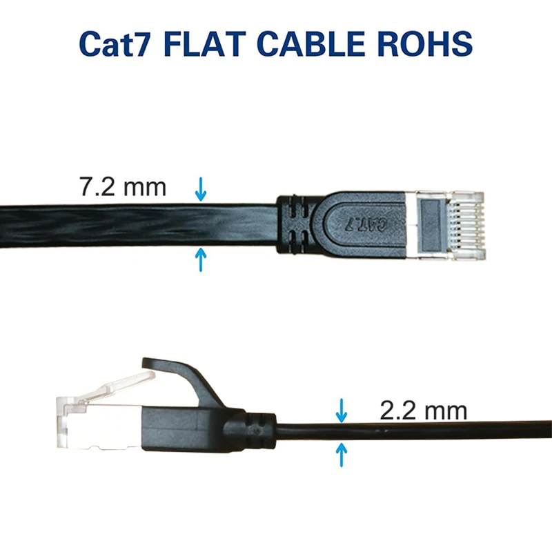 White Black Cat7 Flat Cable Ethernet Cat 7 6 20m 15m 10m 8m 5m RJ45 Network Cable Cat7 Patch Cord for Router Modem RJ 45 Lan Cab