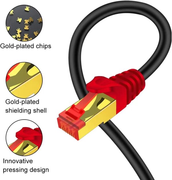 CYANMI CAT 8 Cat 7 Ethernet Cable 40Gbps High Speed RJ45 CAT8 Cat7 Cable for Router Modem Internet Network Lan for Laptops PS4 - Image 3