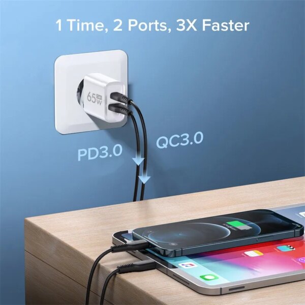 65W PD USB C Charger Quick Charge 3.0 Type C Fast Charging Adapter For iPhone 14 Pro Xiaomi Samgsung Portable Wall Phone Charger - Image 4