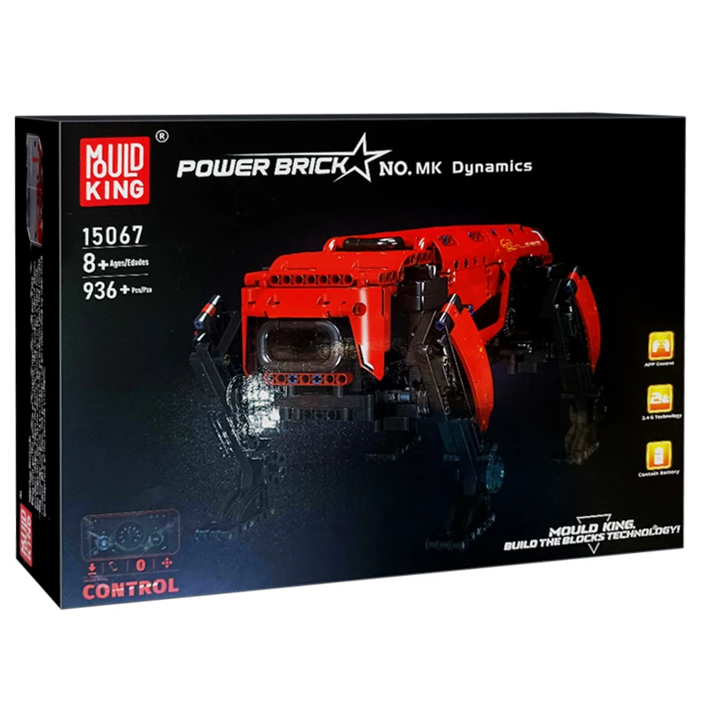 MOULD KING 15066 Technical Robot Toys The RC Motorized Boston Dynamics Big Dog Model AlphaDog Building Blocks Bricks Kids Gifts