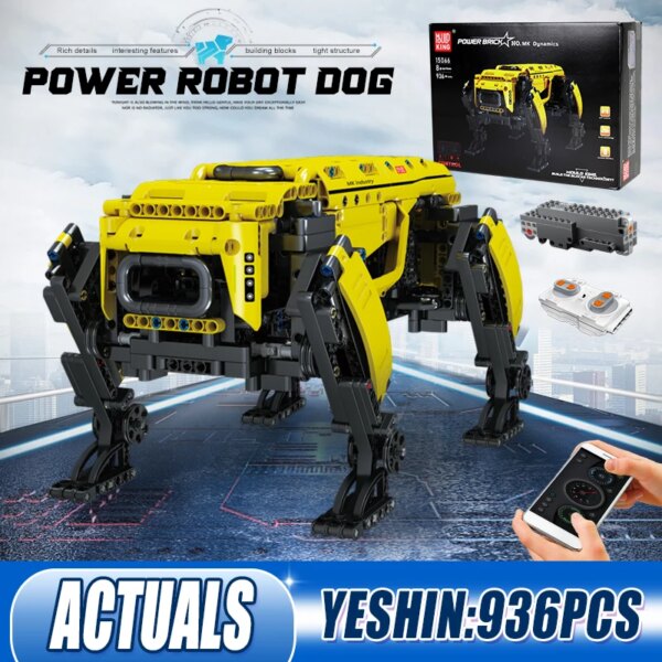 MOULD KING 15066 Technical Robot Toys The RC Motorized Boston Dynamics Big Dog Model AlphaDog Building Blocks Bricks Kids Gifts