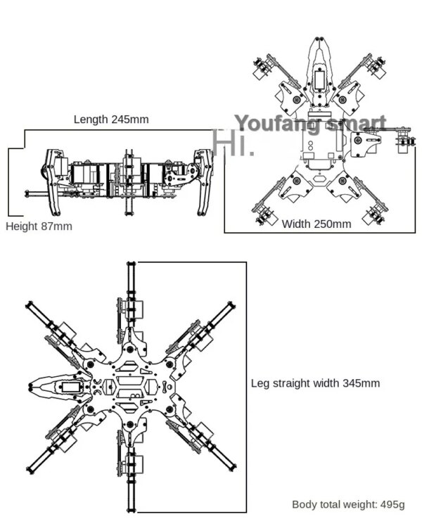 Mini 19 DOF Hexapod Bionic Robot Spider with Servos Claw Teaching set for Arduino Robot DIY Kit NANO Programmable Robot Spider - Image 5
