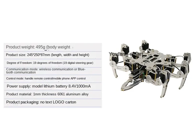 Mini 19 DOF Hexapod Bionic Robot Spider with Servos Claw Teaching set for Arduino Robot DIY Kit NANO Programmable Robot Spider