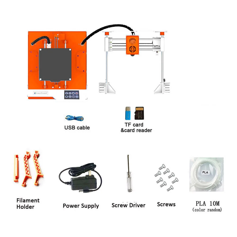 EasyThreed K6 3D Printer FDM Desktop Printing Machine 100x100x100mm/4x4x4inches Removable Platform with 2.4'' Touchscreen