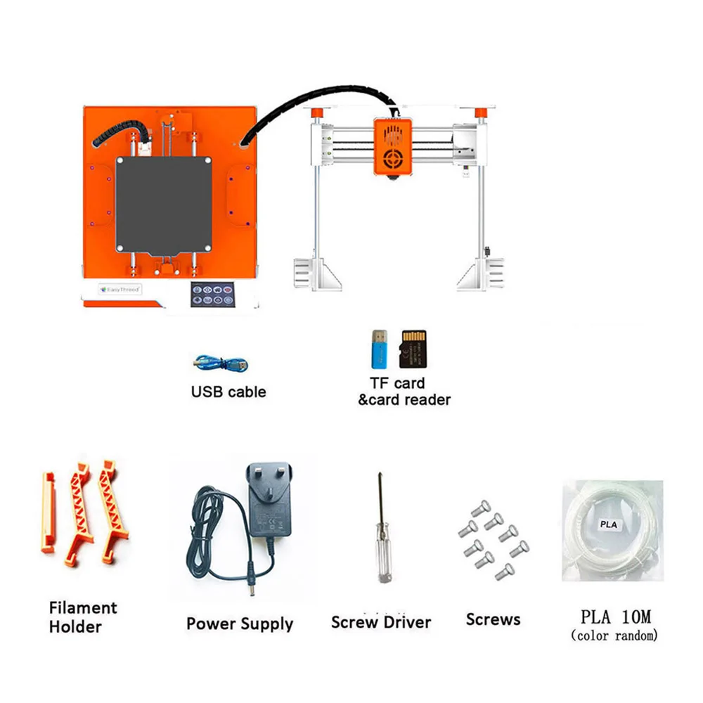 EasyThreed K6 3D Printer FDM Desktop Printing Machine 100x100x100mm/4x4x4inches Removable Platform with 2.4'' Touchscreen