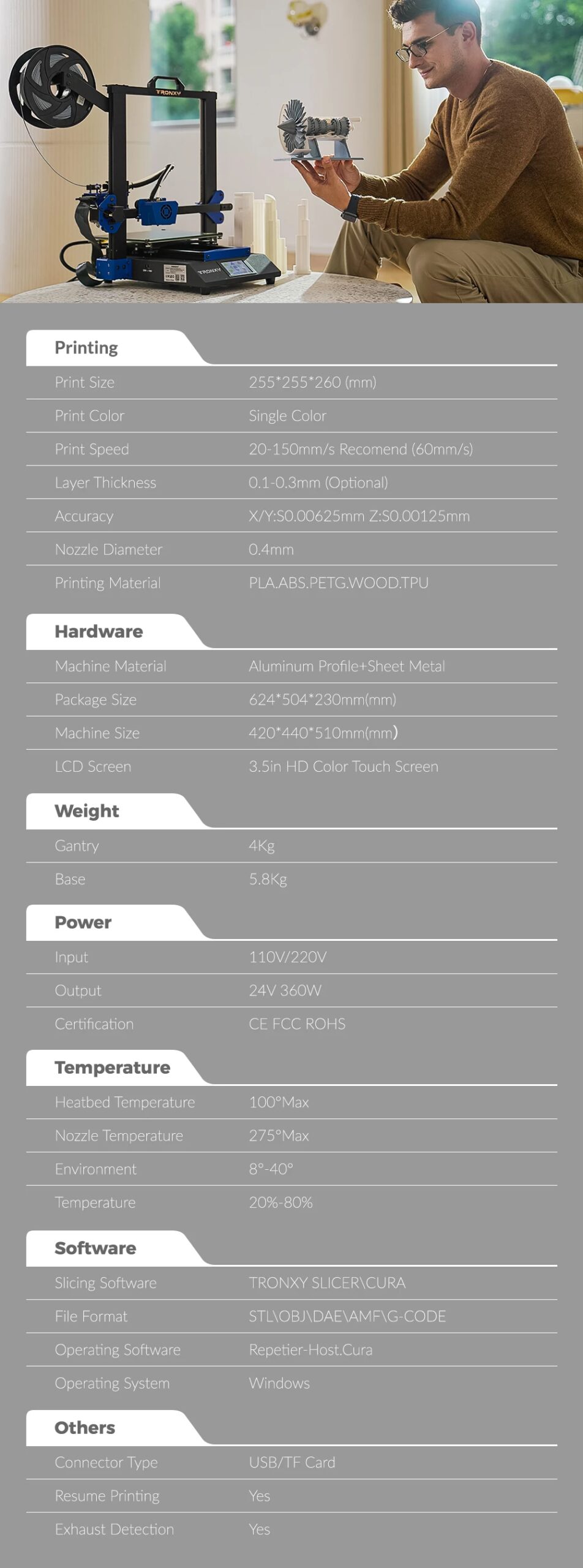 Tronxy 3D Printer XY-3 SE 3 IN 1 High Precision 3D Printing Dual Extruder Laser Engraving Optional Ultra Silent Mainboard