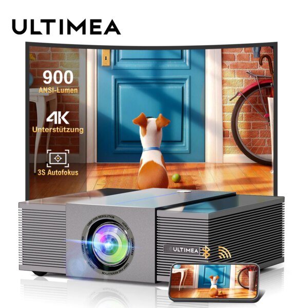 ULTIMEA Native 1080P Projector 4K Home Theater Projector with Obstacle Avoidance,Auto Focus,6D Keystone,5G WiFi Bluetooth Beamer