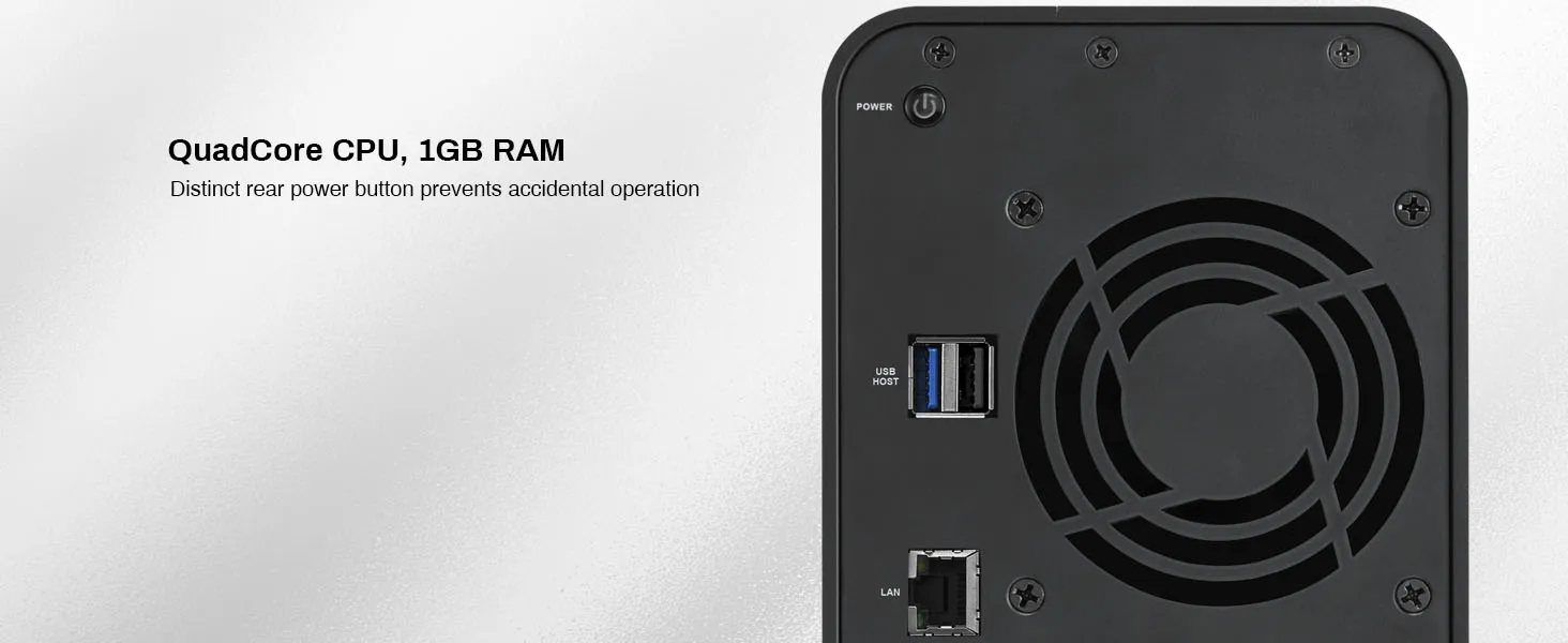 TERRAMASTER F2-212 2Bay NAS - Quad Core 1GB RAM DDR4 Personal Private Cloud Network Attached Storage (Diskless)