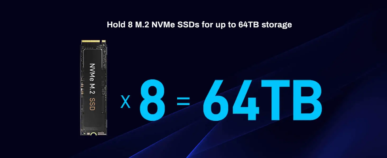 TERRAMASTER F8 SSD Plus NAS - 8Bay All SSD Core i3 8-Core 8-Thread CPU, 16GB RAM, Palm-Sized Network Attached Storage (Diskless)