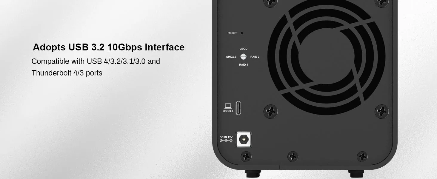 TERRAMASTER D5 Hybrid HDD NVMe Enclosure - USB 3.2 Gen 2 10Gbps Supports RAID 0/1/Single/JBOD Exclusive 2+3 RAID Array