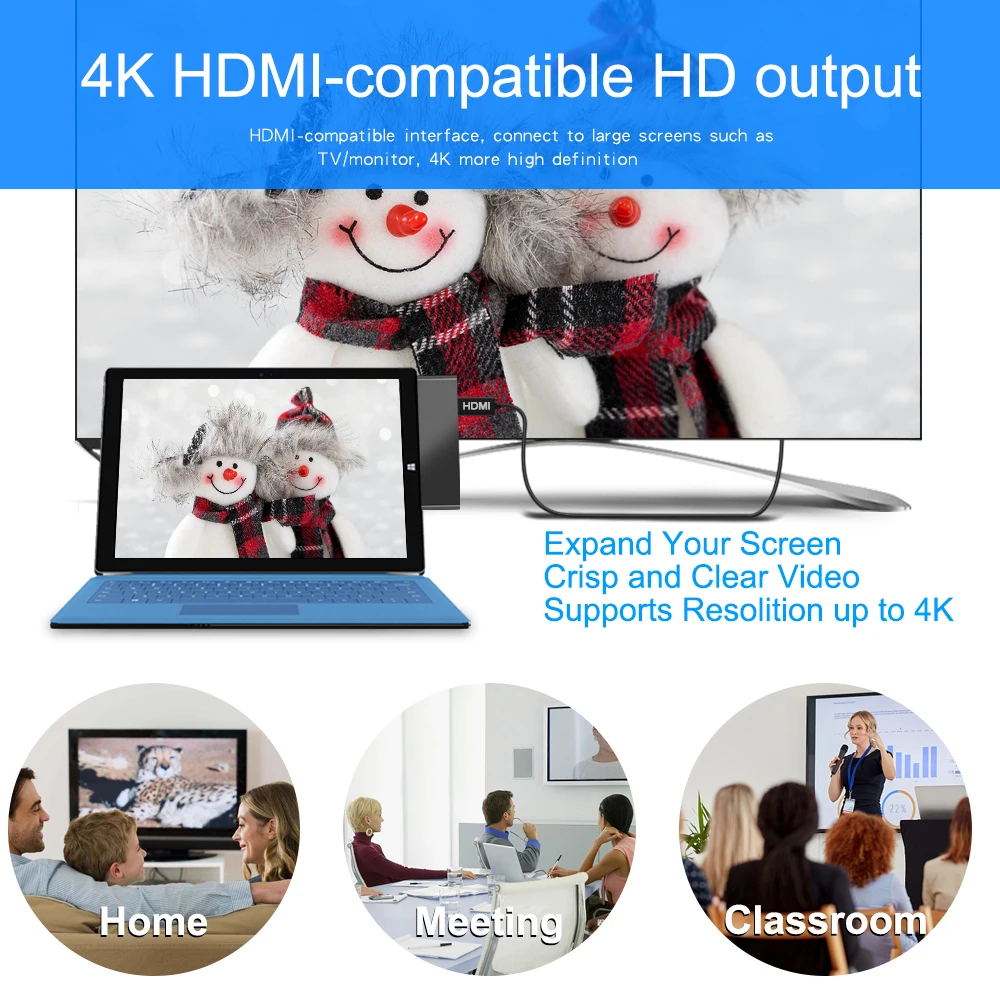 KARTOMAN USB 3.0 HUB 4K HDMI-compatibl Gigabit Ethernet Type C adapter TF/SD for Microsoft Surface Pro 7 Laptop Docking Stations