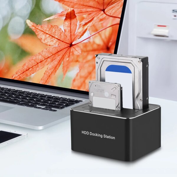 Dual Bay Hard Drive Docking Station USB 3.0 to SATA For 2.5/3.5" HDD SSD Support Offline Clone Dual HDD Dock Mobile  High Speed