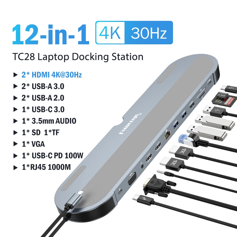 12 ports laptop dock