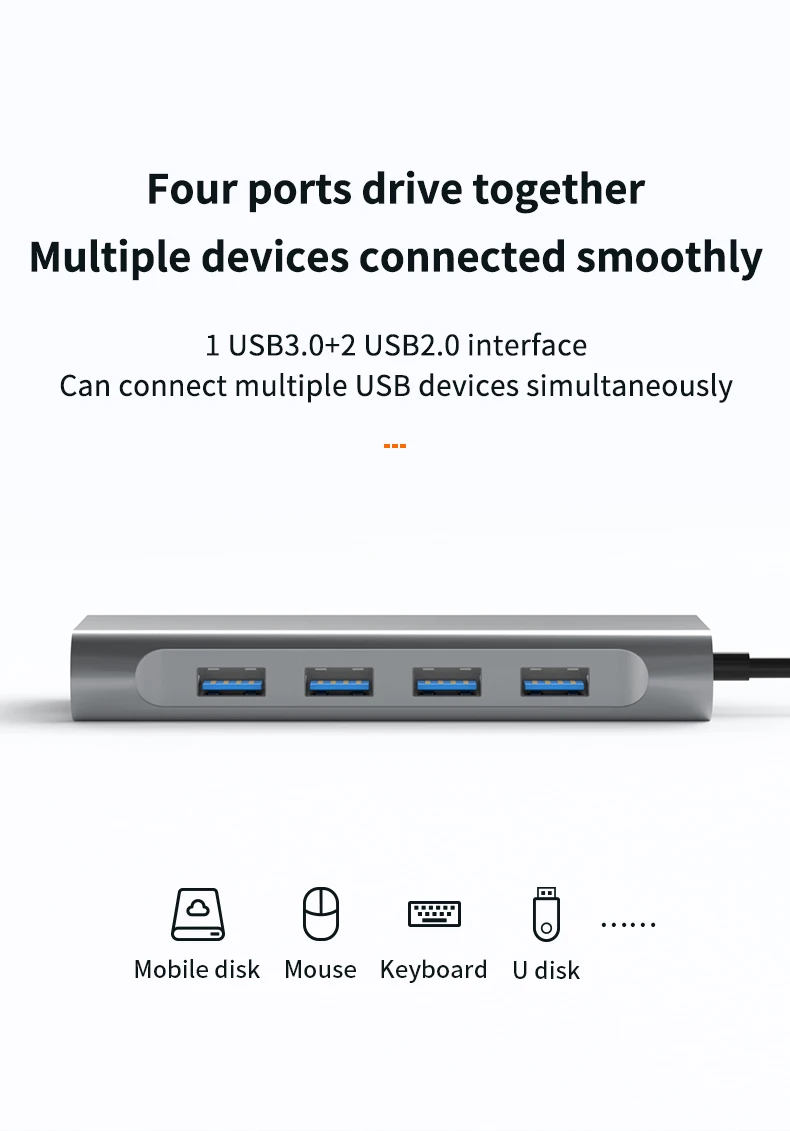 Basix Type-C Hub to HDMI Adapter USB C Hub  4K Thunderbolt 3  TF SD Reader Slot PD For MacBook Air Pro M2 M1 Chip dock station