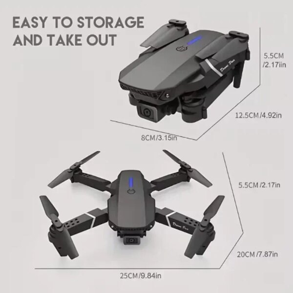 E88Pro RC Drone 4K Professinal With 1080P Wide Angle Dual HD Camera Foldable RC Helicopter WIFI FPV Height Hold Apron Sell Gift - Image 6